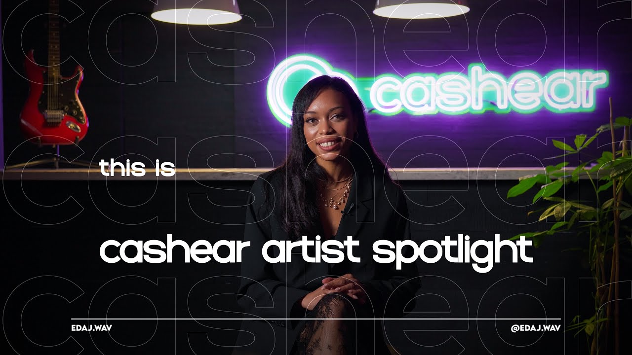 Edaj.wav in a black blazer and layered gold necklaces on the Artist Spotlight set