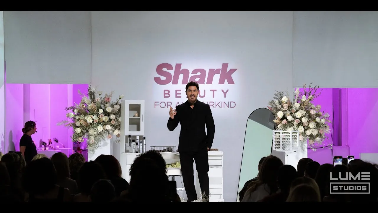 Title frame of the Shark Beauty recap at Lume Studios