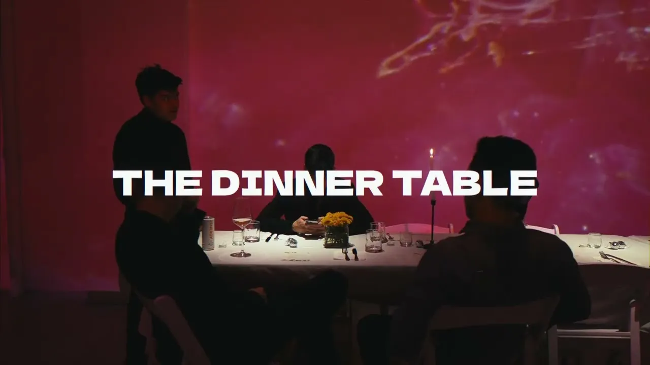 Title frame of The Dinner Table recap at Lume Studios