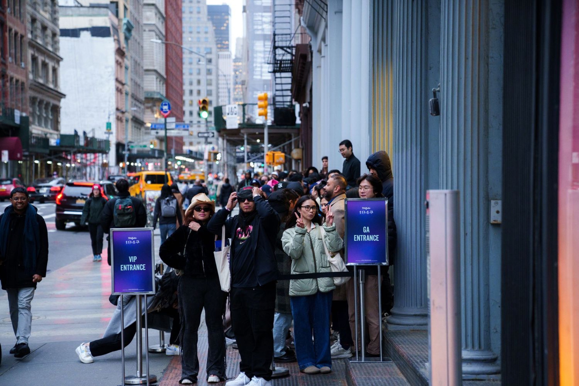 Guests line the sidewalk past VIP and GA entrance signs for the Don Julio x Peggy Gou takeover